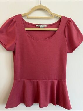 American rag Women's Peplum Knit Top